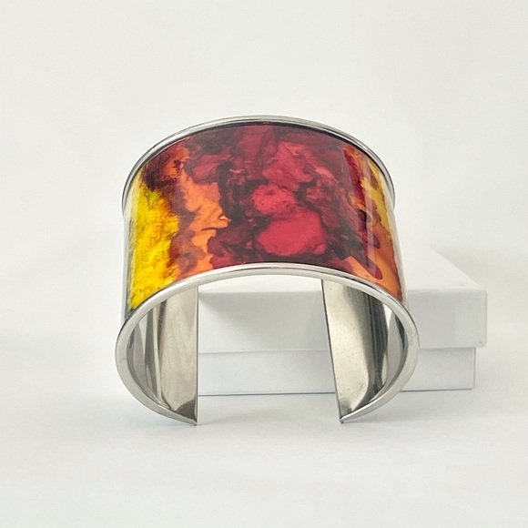 Abstract Rainbow Cuff Bracelet - Picture 6 of 12